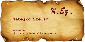 Matejko Szelim névjegykártya